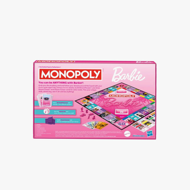 Monopoly: Barbie Edition Board Game, Family Games for 2-6 Players, Ages 8+