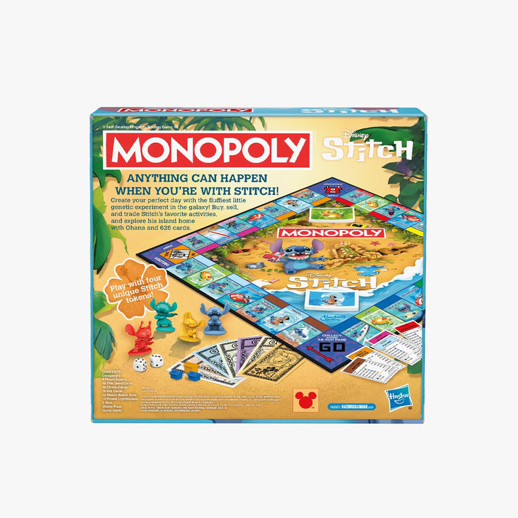 Monopoly Disney Stitch Edition Board Game, Officially Licensed Disney Game, Kids Games for Ages 8+