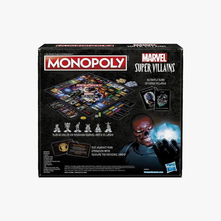 Monopoly Marvel Super Villains Edition Board Game for Kids and Family Ages 8 and Up, 2-6 Players.