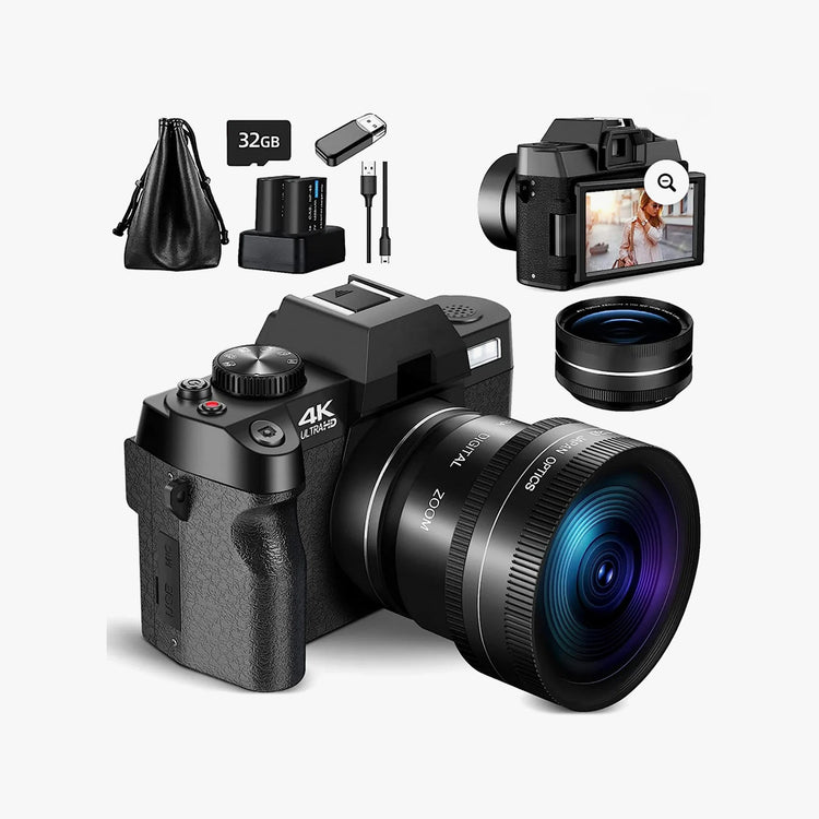 NBD Digital Camera 4K Ultra HD 48MP All-in-One Vlogging Camera with Wide Angle Lens, Digital Zoom 16x and 3" Screen