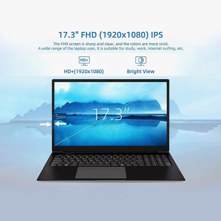 SGIN 17.3" 4gb DDR4 128gb SSD Windows 11 Laptop FHD IPS 1920 x 1080 Dual Core Intel i3, HDMI