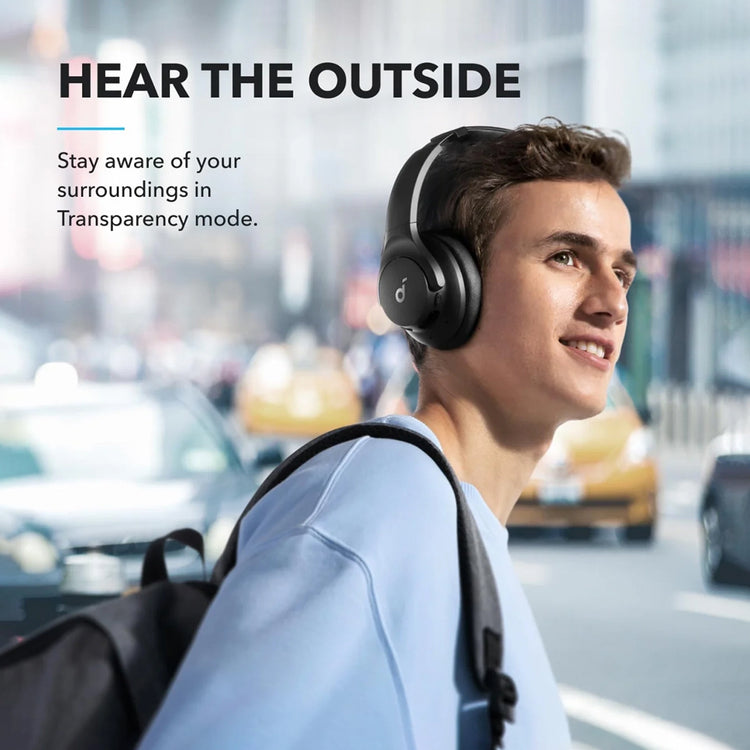 Soundcore by Anker Q20i Hybrid Active Noise Cancelling Headphones, Wireless Over-Ear Bluetooth, 40H Long ANC Playtime, Hi-Res Audio, Big Bass, Customize via an App, Transparency Mode