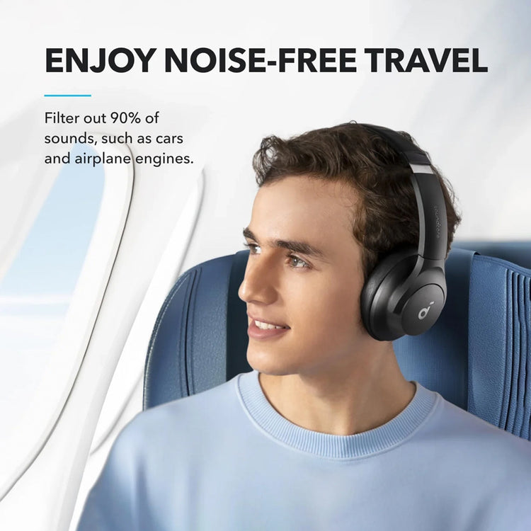 Soundcore by Anker Q20i Hybrid Active Noise Cancelling Headphones, Wireless Over-Ear Bluetooth, 40H Long ANC Playtime, Hi-Res Audio, Big Bass, Customize via an App, Transparency Mode