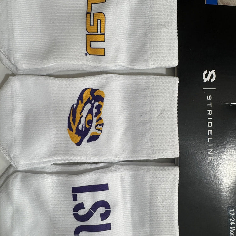 Strideline NCAA LSU Baby Socks. Not available online or in the store. 12-24 Months.