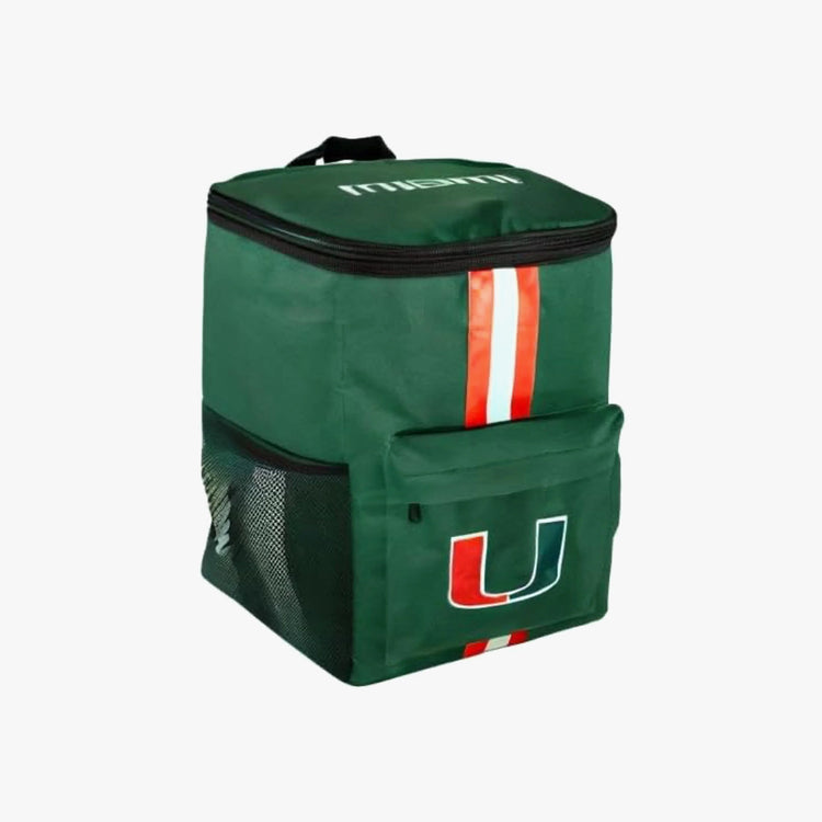 University of Miami Canes Cooler Backpack – Portable Soft Sided Ice Chest – Insulated Bag Holds 36 Cans - Acc Football Gear – Show Your Team Spirit with Officially Licensed Fan Gear.