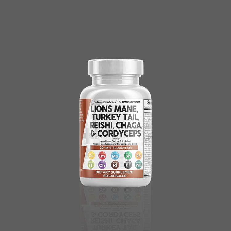 Visit the Store, Clean NutraceuticalsClean NutraceuticalsVisit the Store4.4  4,779Clean Nutraceuticals Lions Mane 3000mg 20in1 Mushroom Supplement with Turkey Tail 2000mg Reishi 1000mg Cordyceps Chaga 1000mg Maitake Meshima Poria Cocos Shiitake Oyster