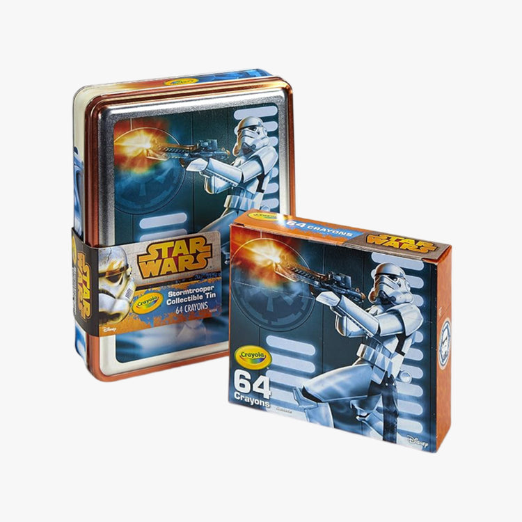 Crayola Star Wars 64 Count Limited Edition Crayons Classic And Glitter With Collectible Crayon Tin, Storm Trooper Gift Set