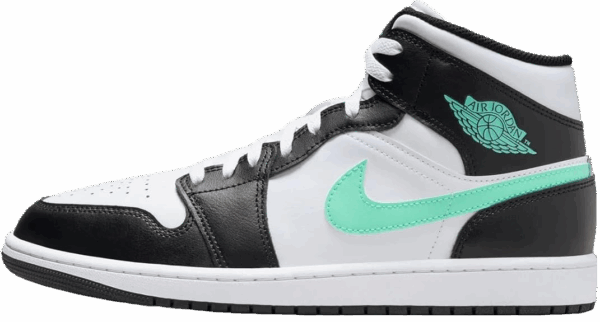 Air Jordan 1 Mid. White/Black/Green Glow. Men’s Shoes. Size 9,10.5 and 11