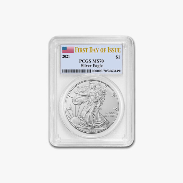 2021 American Silver Eagle (Type 1) MS-70 PCGS (First Day)
