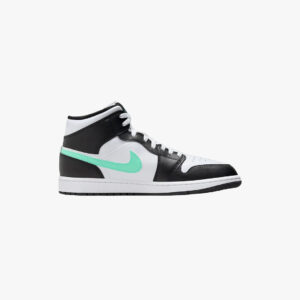 Air Jordan 1 Mid. White/Black/Green Glow. Men’s Shoes