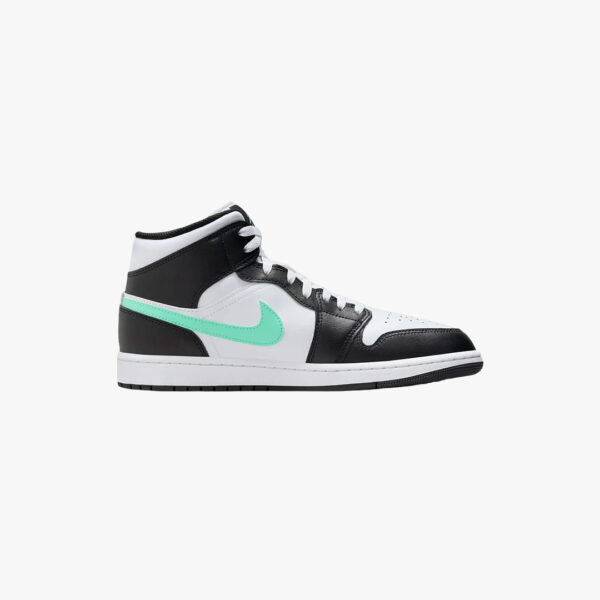Air Jordan 1 Mid. White/Black/Green Glow. Men’s Shoes