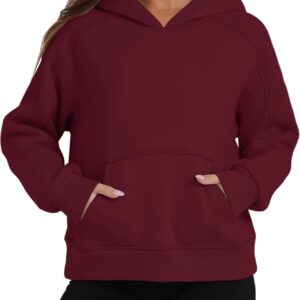 OFEEFAN Hoodies for Womens Sweatshirt Cropped Fall Fashion 2024 Outfits Trendy Fleece Pullover Long Sleeve Tops