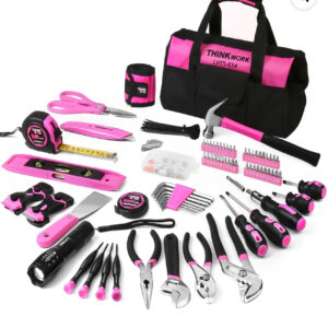 Pink Tool Set - 207 Piece Lady's Portable Home Repairing Tool Kit made from THINKWORK TW6075