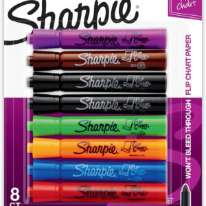 SHARPIE Flip Chart Markers, Bullet Tip, Assorted Colors, 8 Pack