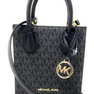 Michael Kors Womens Mercer Extra-Small Pebbled Leather Crossbody Bag Black Signature 35T1GM9C0I-001