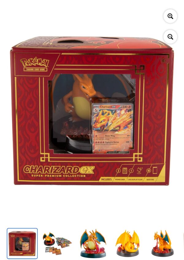 Pokemon Trading Card Games Charizard ex Super - Premium Collection. Each purchase comes with one free Pokemon Journey booster pack.