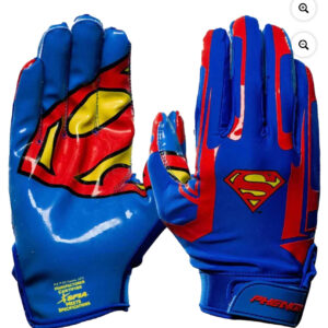 Superman Football Gloves - VPS1 by Phenom Elite. Size M, L and XL