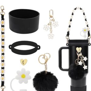 Stanley Cup Accessories Set- Water Bottle Handle Strap, Siliocne Stanley Cup Boot, Stanley Charms for Stanley Cup 40oz Tumbler