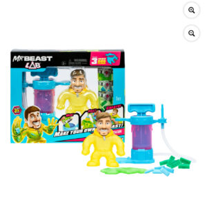 Mr. Beast Lab , Make your Mr.Beast, Fill & Create Your Own Stretchy Action Figure Ages 4+. This is a pre-order. Release date February 15,2025.