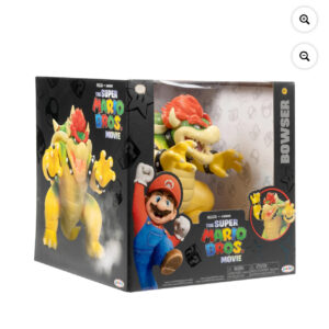 The Super Mario Bros. Movie 7 inch Feature Bowser Action Figure with Fire Breathing Effects. AAA batteries required and not included.