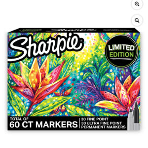 Sharpie Permanent Markers Limited Edition Set, Fine Point and Ultra Fine Point, 60 Count.