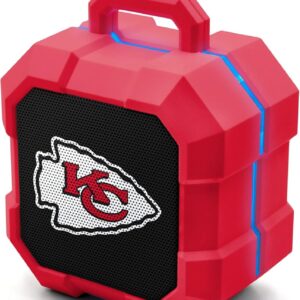 4.5 4.5 out of 5 stars (9,360)SOAR NFL Shockbox LED Wireless Bluetooth Speaker - Water Resistant IPX4, 5.0 Bluetooth with Over 5 Hours of Play Time - Small Portable Speaker - Officially Licensed NFL, Perfect Home & Outdoor Speaker