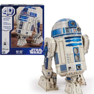 Spin Master Games 4D Build Star Wars R2-D2 Cardstock 3D Model Kit, Star Wars Gifts, Star Wars Toys Desk Décor for Star Wars Fans & Collectors, Adults & Teens 12+