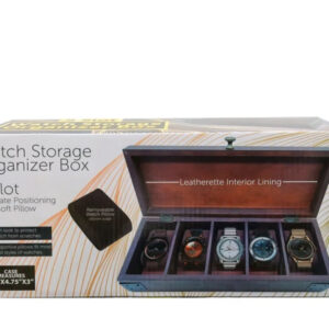 5-Slot Wood Watch Organizer Box