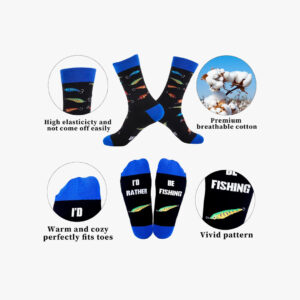 GOAUS Fishing Gifts for Men, Funny Hat and Socks, Christmas Stocking Stuffers for Him Boys Dad Son Husband Boyfriend Grandpa.