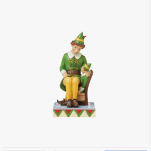 Jim Shores Buddy Elf Sitting on Papa Elf Figurine.
