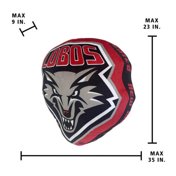 Logo Brands NCAA XL Puff Pillow, Assorted Teams. New Mexico Lobos