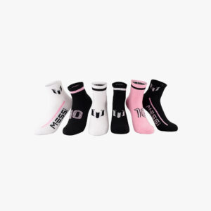 Messi Boys' Lifestyle Ankle, 6-Pack Kids Socks, Soft & Stretchy, Comfortable. Size M