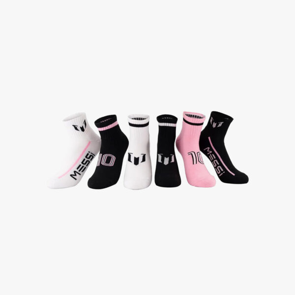 Messi Boys' Lifestyle Ankle, 6-Pack Kids Socks, Soft & Stretchy, Comfortable. Size M