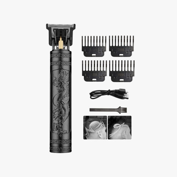 Multifunctional Electric Shaver For Men, With Razor, Hair Clipper, Men's Trimmer, Abs Body, Black, With Dragon Pattern, Mens Grooming Kit