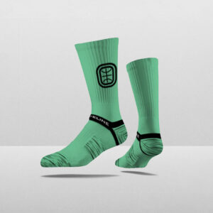 Strideline Overtime Elite Crew Socks. 3 Pack. Black, Blue and Green.